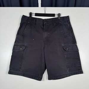 Vintage DieHard Men's Size 34 Black Cargo Shorts Workwear Distressed